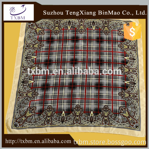 Luxury 100% silk square scarves for men